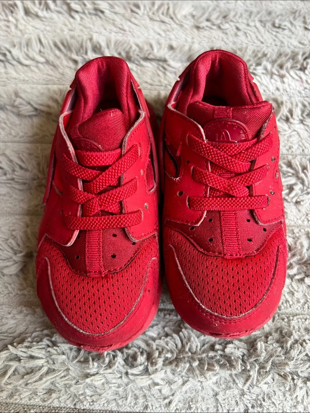 Nike Kids Red Mesh & Suede Sneakers